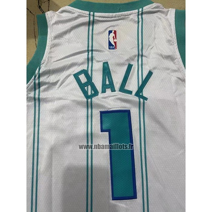 Maillot Enfant Charlotte Hornets Lamelo Ball NO 1 Association 2022-23 Blanc